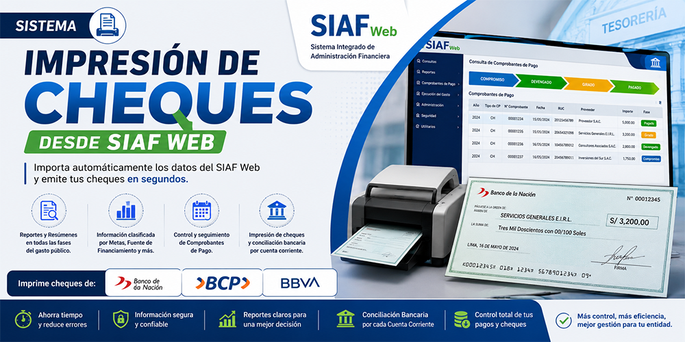 Software Sistema Impresion de Cheques desde Siaf Web 